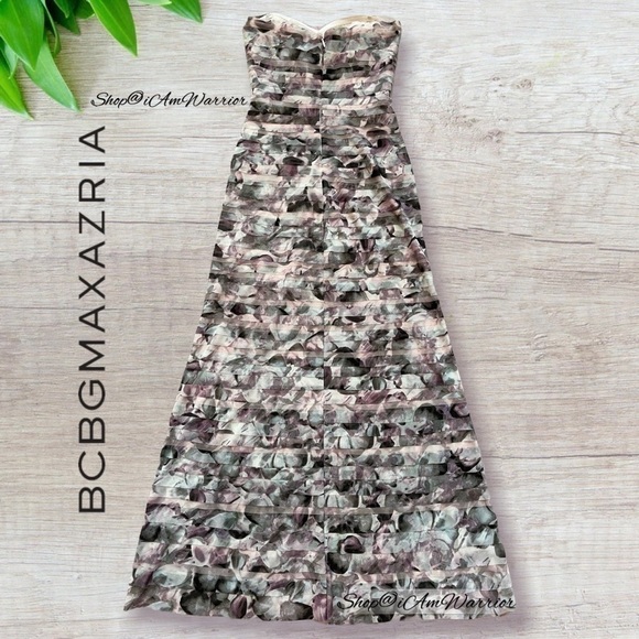 BCBGMaxAzria celeb favorite floral tiered tulle strapless gown *Shop@iamwarrior - Picture 8 of 16